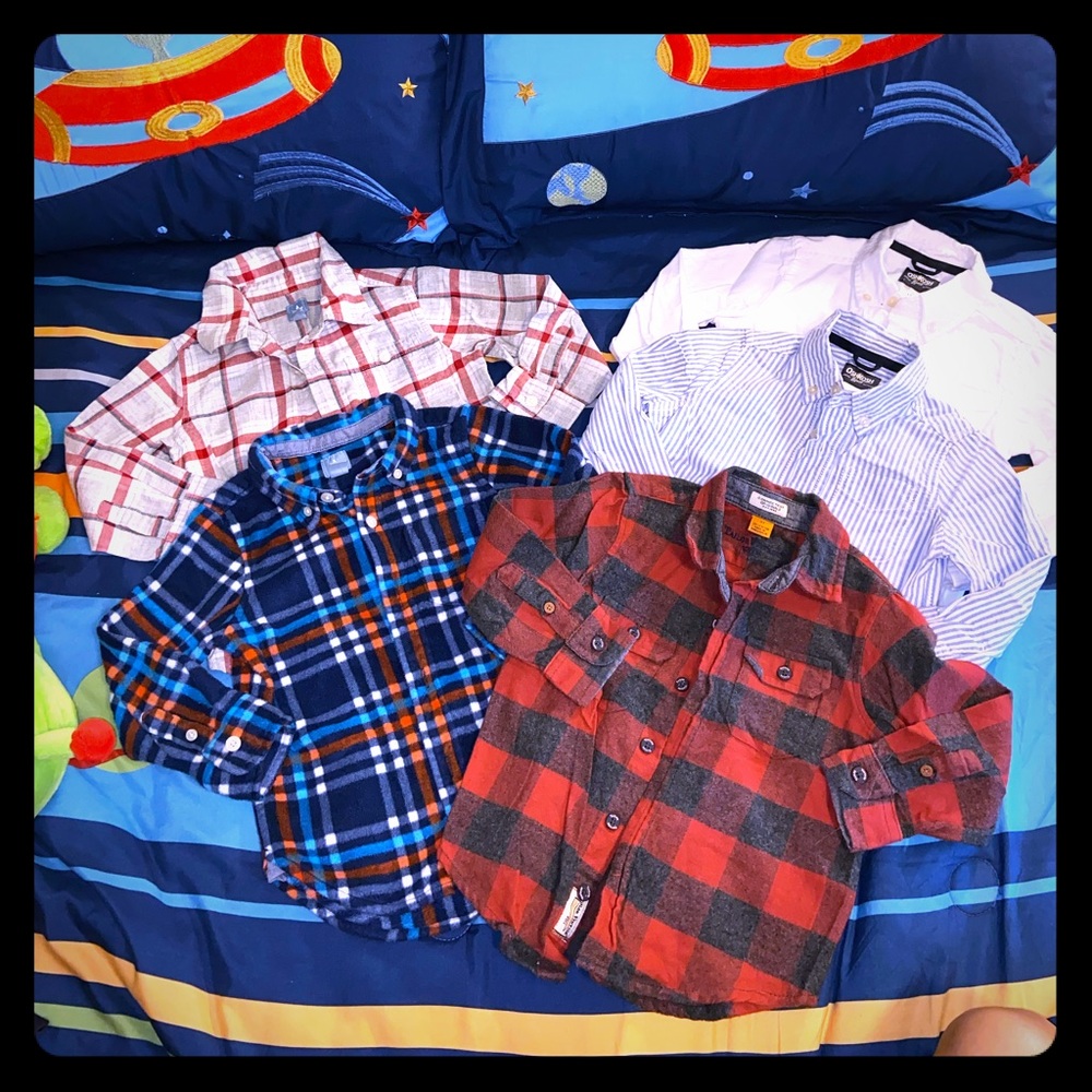 BUNDLE of 5 EUC Button Down L/S Shirts 3T
